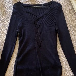 Nic + Zoe Braided Black Sweater